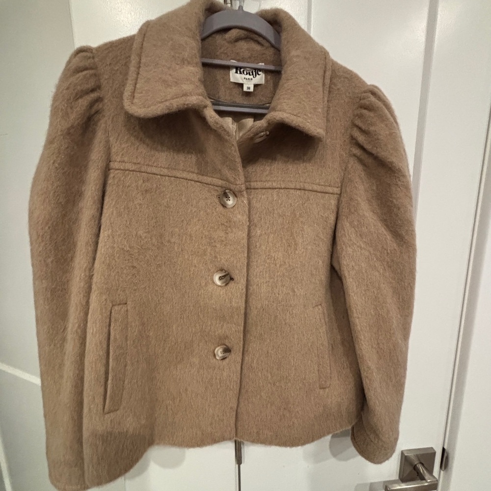 Rouje Tan Wool Coat - Picture 4 of 9